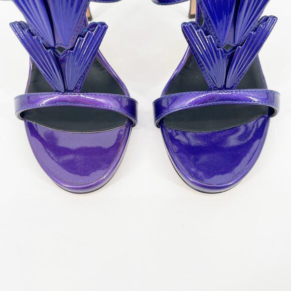 Giuseppe Zanotti Metallic Purple Cruel Alien Wing Stiletto Heel Sandals IT 37 - Picture 6 of 13